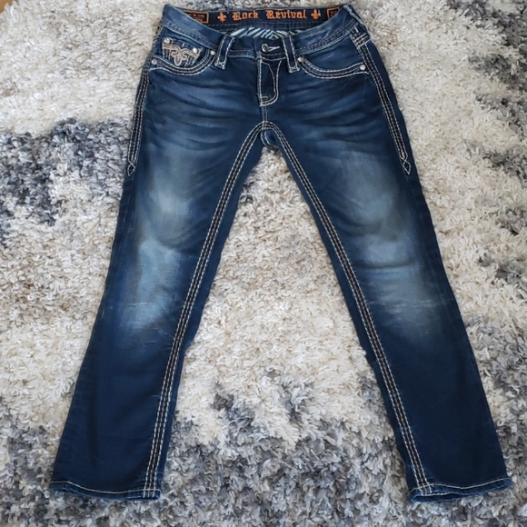 Rock Revival Sorrel Capri Jean's.  Size 25. - Picture 2 of 8